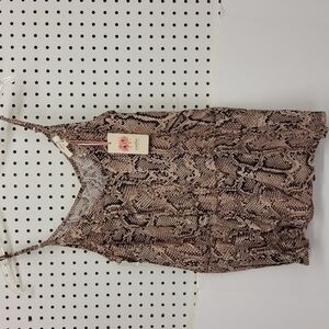 ENTRO snakeskin top women's size large NWT